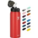 Fanhaw 24oz Kids Stainless Steel Water Bottle with Straw Lid, Red