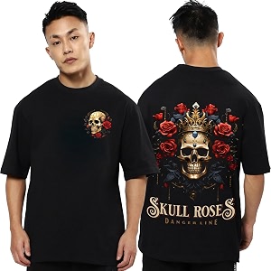 fanideaz Mens Oversized Printed Half Sleeve Branded