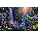 Fantasy Garden Aquarium Background Waterfall Tropical Forest Fish Tank Background Lush Moss Rainforest Flowers Reptile Tank Backgrounds Fantasy Sunray Butterfly Reptile Enclosure Backgrounds 24x12in