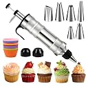FANTEXY Dessert Decorating Syringe Set, Stainless Steel Icing Piping Kit