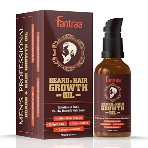 fantraa beard and hair growth oil - for faster growing and good looking thicker beard  patchy and uneven beard  natural ingredients only  no harmful chemicals  non sticky 50ml