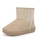 FANTURE Toddler Winter Snow Boots with Zipper,Suede Upper