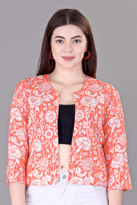 fapparel women jacket style 34th sleeve red shrug