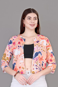 fapparel women jacket style 34th sleeve multicolor shrug