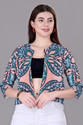 fapparel Women Jacket Style 3/4th Sleeve Dark Blue Shrug