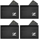 Faraday Bag Anti-Tracking GPS RFID Car Key Signal Blocker Wallet Shielding Pouch Protective Case for Cell Phone Car Key FOB, Data Privacy, Electronic Device Security (4 PACK - BLACK)