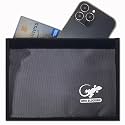 Faraday Bag Anti-Tracking GPS RFID Car Key Signal Blocker Wallet Shielding Pouch Protective Case for Cell Phone Car Key FOB, Data Privacy, Electronic Device Security (DARK GREY - NYLON)