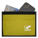 Faraday Bag Anti-Tracking GPS RFID Car Key Signal Blocker Wallet Shielding Pouch Protective Case for Cell Phone Car Key FOB, Data Privacy, Electronic Device Security (YELLOW - NYLON)