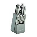 Farberware 15-Piece Kitchen Knife Block Set, Stainless Steel