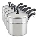 Farberware Classic Series Double Boiler and Saucepan with Lid, 2 Quarts (Pack of 4)
