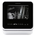 Farberware FDW05ASBWHA Compact Portable Countertop Dishwasher with 5-Liter Built-in Water Tank, 5 Programs, Baby Care, Glass & Fruit Wash, White
