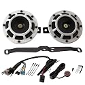 FARBIN Train Horn for Car Metal Twin Horns Kit with Button Mounting Bracket