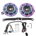 FARBIN Waterproof Car Horn Loud Super Tone High/Low Tone Metal Twin Horns
