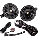FARBIN Waterproof Car Horn Loud Super Tone Metal Twin Horns Kit with Button
