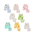 Fareto New Born Baby Boy's & Baby Girls 8 Front Open Jhabla with 8 Cloth Single Layer Nappies(0-6 Months, Multicolored)