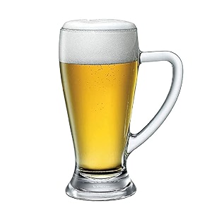 italian premium 400 ml heavy base crystal clear glass beer mug classic design transparent mug with glass handle set of set of 4 f mag 4