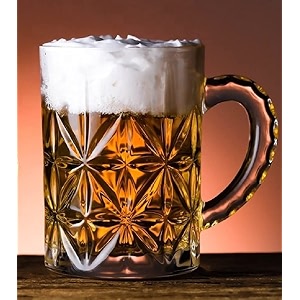 luxury stylish transparent crystal beer mug glass with premium handle-400 ml set of 12 f dbm 12