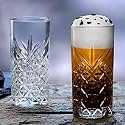 Premium Water and Juice Glasses Set of 6 Transparent, 310ml, Drinking Water Glasses Stylish and Crystal Highball Glasses for Juice and Cocktails (D SQ -6 6)