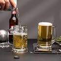 Italian Premium Classic Beer Mugs, 400 ML, Crystal Clear, Beer Glass, Perfect for Gift Set of 6 (p .Beer mag 6)