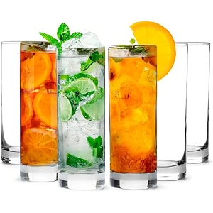 italian premium juice and water glasses set of 6 transparent 310ml drinking water glasses stylish and crystal round highball for water juice and cocktails rl long glass 6 6