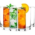 Italian Premium Juice and Water Glasses Set of 6 Transparent, 310ml, Drinking Water Glasses Stylish and Crystal Round Highball for Water, Juice and Cocktails (rl Long Glass 6. 6)