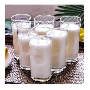premium water and juice glasses set of 6 transparent 310ml drinking water glass set stylish and square highball glasses for juice milk lassi and cocktails water6 6