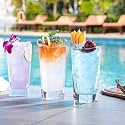 Italian Premium Water and Juice Glasses Set of 6 Transparent 310ml Drinking Water Glass, Round Stylish and Crystal Highball Glasses for Water Juice Milk Lassi and Cocktails (sq Juice,.6 6)