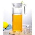 Juice and Water Glass Jag Pitcher with lid, 1 Pcs, 1.1-Liter, Iced Tea Pitcher Water Jug Hot Cold Water, Milk and Juice Beverage Carafe, Lemon Jug. (B..., 1)