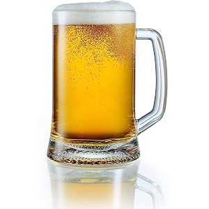 italian premium glass beer mugs with handle crystal clear glass beer mug 400ml set of 4 f classic bm 4