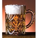Luxury Stylish Transparent Crystal Beer Mug Glass with Premium Handle-400 ML, Set of 10 (F# D.Bm, 10)