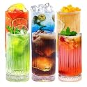 Italian Premium Juice and Water Glasses Set of 6 Transparent, 280 ml, Drinking Water Glasses Stylish and Crystal Highball for Water, Juice and Cocktails (11 lon,.6 6)