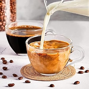premium glass tea cup coffee cup set of 6 190 ml transparent cups and saucer set coffee tea tea cap d