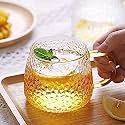 Premium Glass Tea Cup Coffee Cup Set of 6 (410 ML) Transparent Cups and Saucer Set Coffee, Tea, (Tea Cap H)