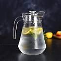 Premium Glass Water Jag - 1.3 Ltr, Transparent, Hot Cold Water Pitcher With Lid Water Jug, Iced Tea, Milk And Juice Beverage Carafe, Lemon (A,., 1), 1300 Milliliters