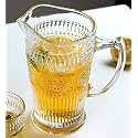 Premium Glass Water Jug with Handle | 1.5L Transparent Beverage Carafe for Home, Office etc. Without Plastic lid Set of 1 (k.., 1)