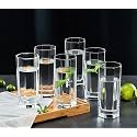 Premium Water Glass 300 ml Set of 6 and {1.3 Liter Jug and Water Glass 6 pic Combo} Transparent, Highball Water Glass and Jug Set for Dining Table. (Z+SQ juice, 6)