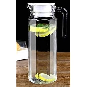 premium water jug with plastic lid amp handle  11l transparent beverage carafe for home office etc  pitcher for serve water milk juice beverage chaas cocktail set of 1 e 1