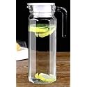 Premium Water Jug with Plastic Lid &amp; Handle | 1.1L Transparent Beverage Carafe for Home, Office, Etc. | Pitcher for Serve Water, Milk, Juice, Beverage, Chaas, Cocktail Set of 1 (E,./, 1)