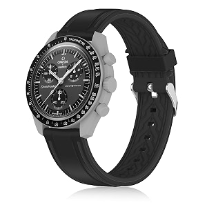 silicone band compatible with moonswatchsoft waterproof quick release rubber 20mm replacement watchband for omega x swatch moonswatch speedmasterrolexseiko for women men