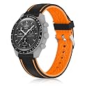 Band Compatible with Moonswatch,Soft Silicone 20mm Replacement Band for Omega X Swatch Moonswatch Speedmaster/Rolex/SEIKO for Women Men