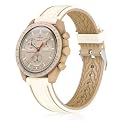 Band Compatible with Moonswatch,Soft Silicone 20mm Replacement Band for Omega X Swatch Moonswatch Speedmaster/Rolex/SEIKO for Women Men