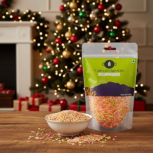 farm amp farmers rainbow sprinklesvermicelli for cake decoration multicolored cake toppers edible 200 gm