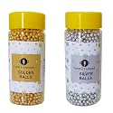 Farm &amp; Farmers Silver And Golden Medium Size Balls Multicolored Cake Toppers Edible Balls for Cake Decoration (80 grm Each)