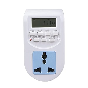 electronic timer  digital programmable  energy saving  socket type  lcd display  16 onoff settings  24hours  7days programmable  230v  pack of 1