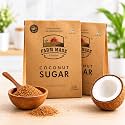 Farm Made Foods Coconut Sugar 500g (250gx2) - Pure &amp; Natural Coconut Palm Sugar, Unrefined &amp; Unprocessed Natural Sweetener, Subtle Caramel Flavour, Sugar Alternative for Tea, Coffee, Baking &amp; Cooking