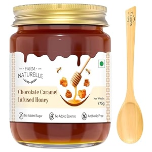 farm naturelle chocolate caramel infused honey 775g  rich caramel flavor  pure forest honey  sweet and smooth  supports immunity amp wellness