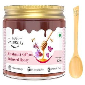farm naturelle - kesar infused honey 300g  saffron infused honey  pure forest honey  immunity booster