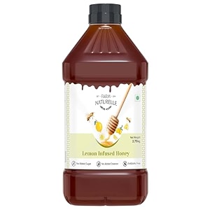 farm naturelle - lemon infused forest honey  275kg glass jar  natural amp unprocessed  bulk pack