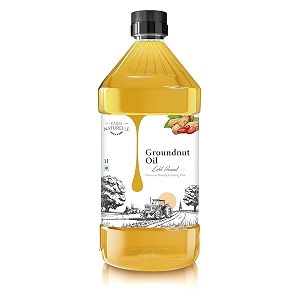 farm naturelle - organic ghani cold pressed virgin groundnutpeanut oil 1 ltr  100 natural pure amp wood pressed 1 ltr for oil cooking