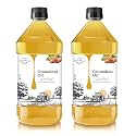 Farm Naturelle - Pure Ghani Cold Pressed Virgin Groundnut/Peanut Oil 1 Ltr X 2 Bottle | 100% Natural With 55Gm Honey | Pure &amp; Wood Pressed Cooking Oil (1 LTR Each) Pack of 2